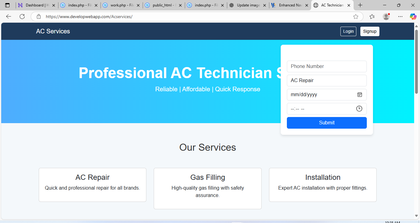 AC Services website screenshot