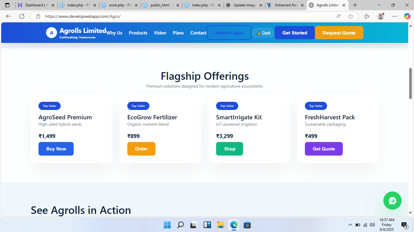 Agrolls Limited website screenshot