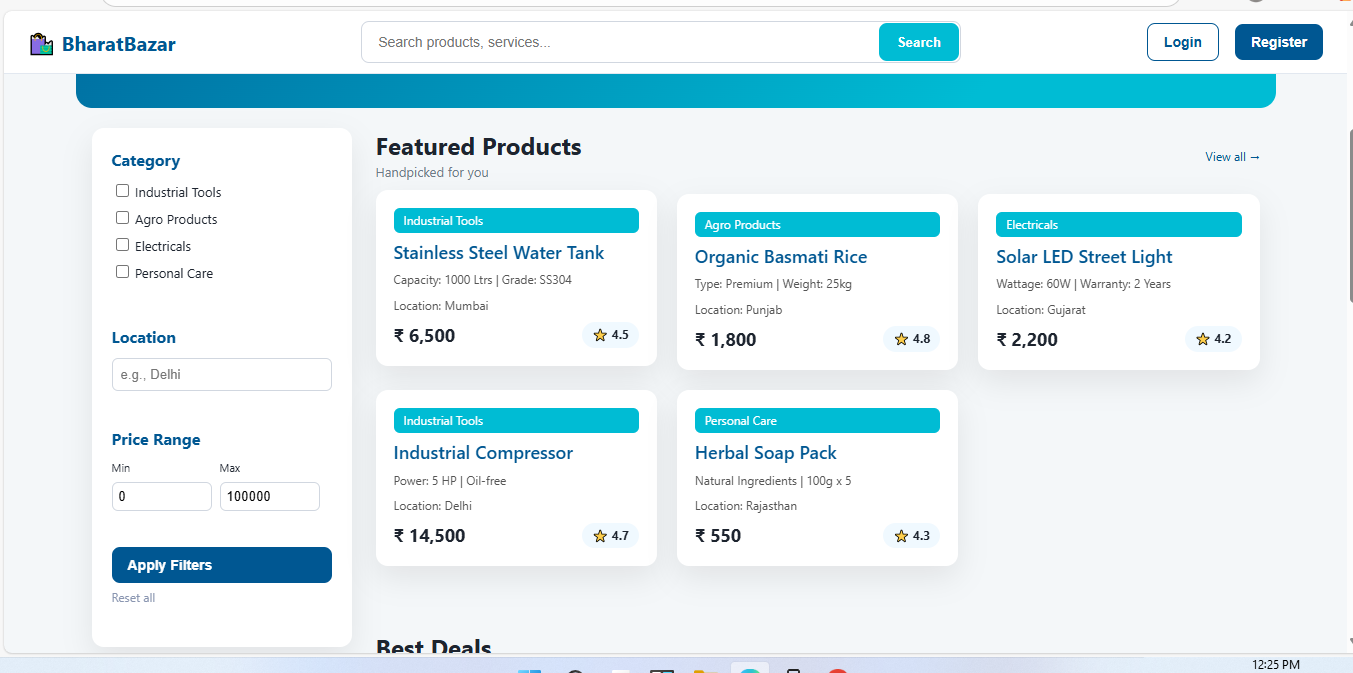 BharatBazar website screenshot