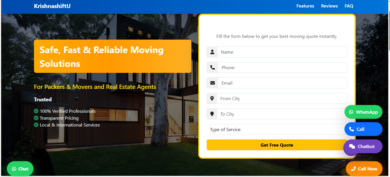 Krishnashiftu website screenshot